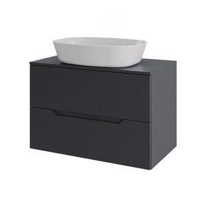 Изображение товара Тумба с раковиной Orange Line, 70 см, подвесная, матовая, белый глянец и графит