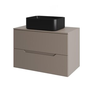 Изображение товара Подвесная тумба с раковиной Orange Line Li-70TuLMDF+B02-460MB, 70 см, черная матовая