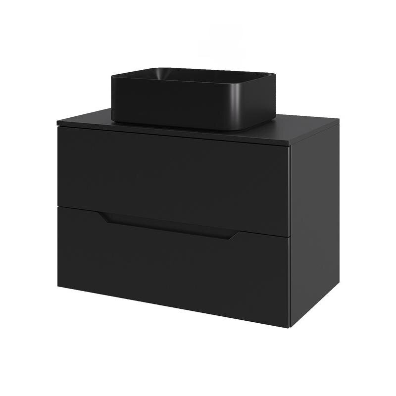 Изображение товара Тумба с раковиной Orange Line 70 см черная матовая подвесная
