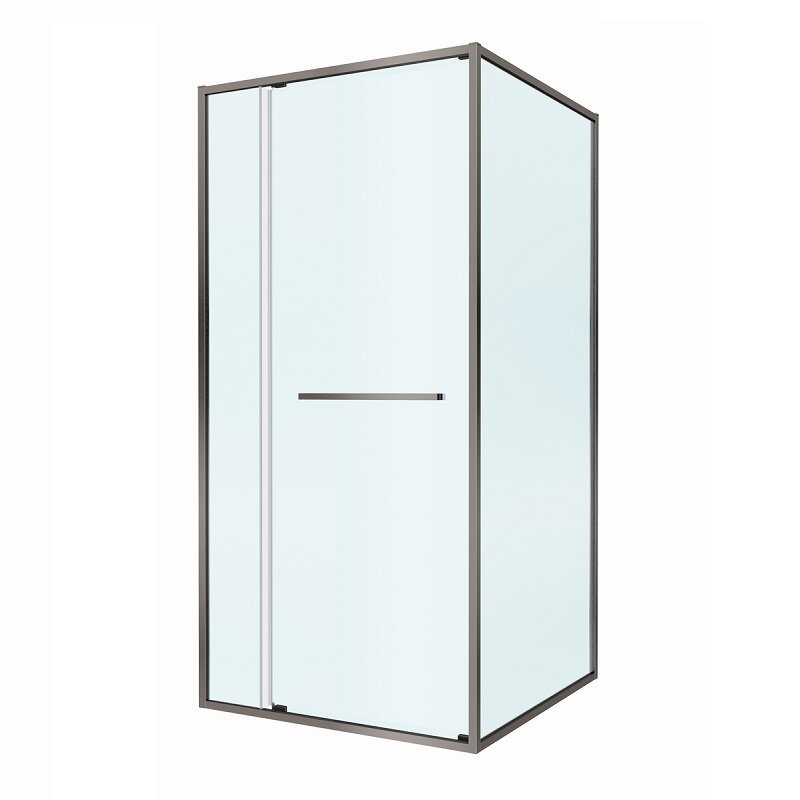 Изображение товара Душевой уголок Cezares LUX-A-FS-11-100-C-GM 110х100 см прозрачное стекло оружейная сталь