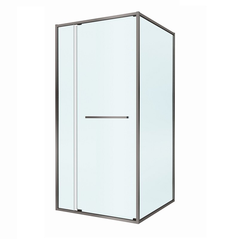 Изображение товара Душевой уголок Cezares LUX-AH-FS-11-100/90-C-GM, 100 х 90 см, стекло прозрачное, профиль оружейная сталь
