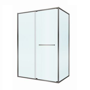 Изображение товара Душевой уголок Cezares LUX-AH-FS-11-140/100-C-GM, 140 х 100 см, стекло прозрачное, профиль оружейная сталь