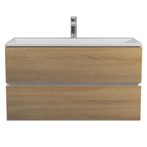 Изображение товара Тумба с раковиной Uperwood Barsa 293020535, 100 см, подвесная, белая/дуб сонома