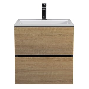 Изображение товара Подвесная тумба с раковиной Uperwood Barsa 50 см черная/дуб сонома