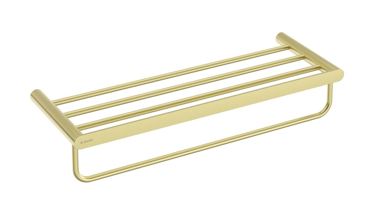 Изображение товара Полка для полотенец Deante Round ADR_R531, 62 см, ребристая, PVD золото матовое