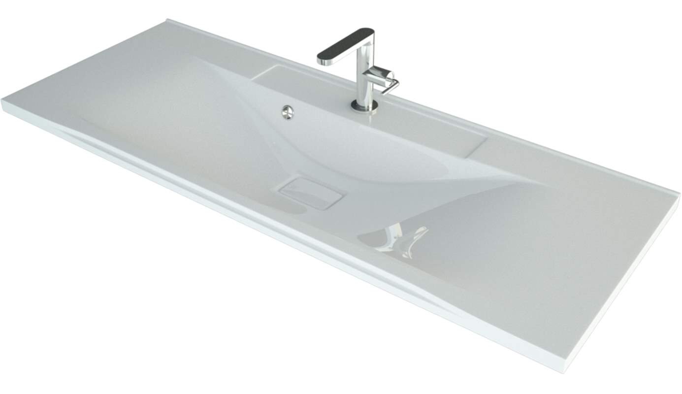 Изображение товара Раковина Andrea Elen 120 белая прямоугольная из искусственного мрамора