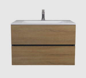 Изображение товара Тумба с раковиной Uperwood Barsa-Next 80 см черная дуб сонома