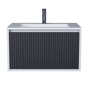 Изображение товара Тумба с раковиной Uperwood Next Premium 3930205162, 70 см, подвесная, белая/графит матовая
