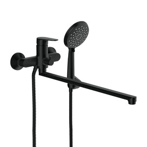 Изображение товара Смеситель для ванны и душа Cersanit Lara A68157, с душевым гарнитуром, черный матовый