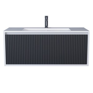 Изображение товара Тумба с раковиной Uperwood Next Premium 3930205170, 100 см, подвесная, белая/графит матовая