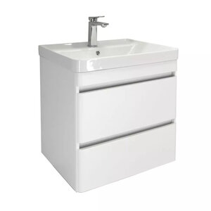 Изображение товара Тумба с раковиной Comforty Валдай 00-00020675, 60 см, подвесная, белая матовая