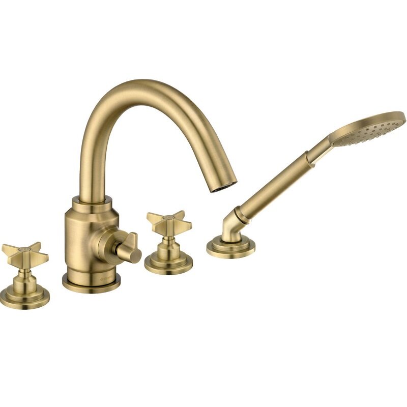 Изображение товара Смеситель на борт ванны Deante Temisto BQT_M14D золото со съемным аэратором