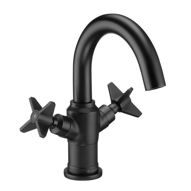 Изображение товара Черный матовый смеситель для раковины Deante Temisto BQT_N20D с поворотным изливом