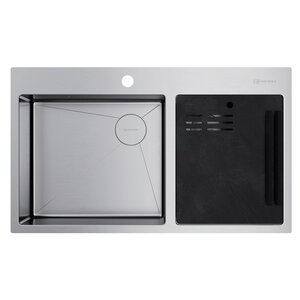 Изображение товара Мойка кухонная Omoikiri Akisame 86-2 Side-IN 4997021, 86 см, цвет нержавеющая сталь