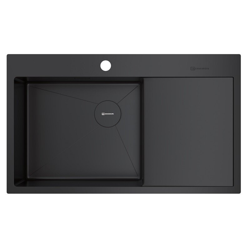 Изображение товара Мойка кухонная Omoikiri Akisame 86-L/R Side-GB 4997043/4997044, 86 см, крыло слева/справа, цвет графит