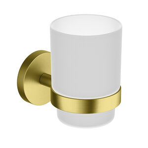 Изображение товара Стакан для щеток с держателем Timo Saona 13031/20, цвет золото шлифованное