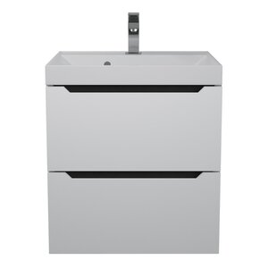 Изображение товара Тумба с раковиной Uperwood Tanos 29111020236, 50 см, подвесная, белая матовая/графит