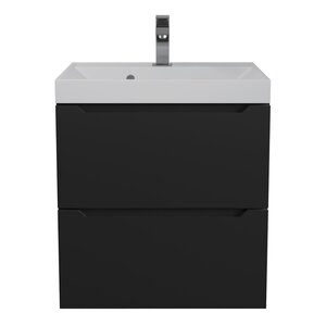 Изображение товара Тумба с раковиной Uperwood Tanos 29111020235, 50 см, подвесная, черная матовая