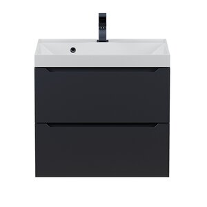 Изображение товара Тумба с раковиной Uperwood Tanos 291020252, 60 см, подвесная, черная матовая