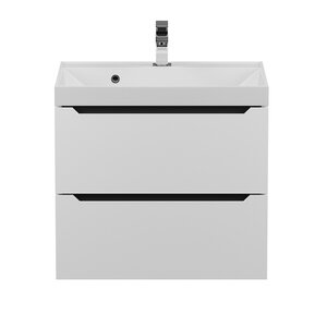 Изображение товара Тумба с раковиной Uperwood Tanos 29111020229, 60 см, подвесная, белая матовая/графит