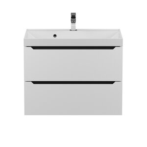 Изображение товара Тумба с раковиной Uperwood Tanos 29111020230, 70 см, подвесная, белая матовая/графит