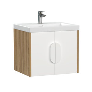 Изображение товара Тумба под раковину Cersanit Como A69336, 50 см, подвесная, цвет белый/орех