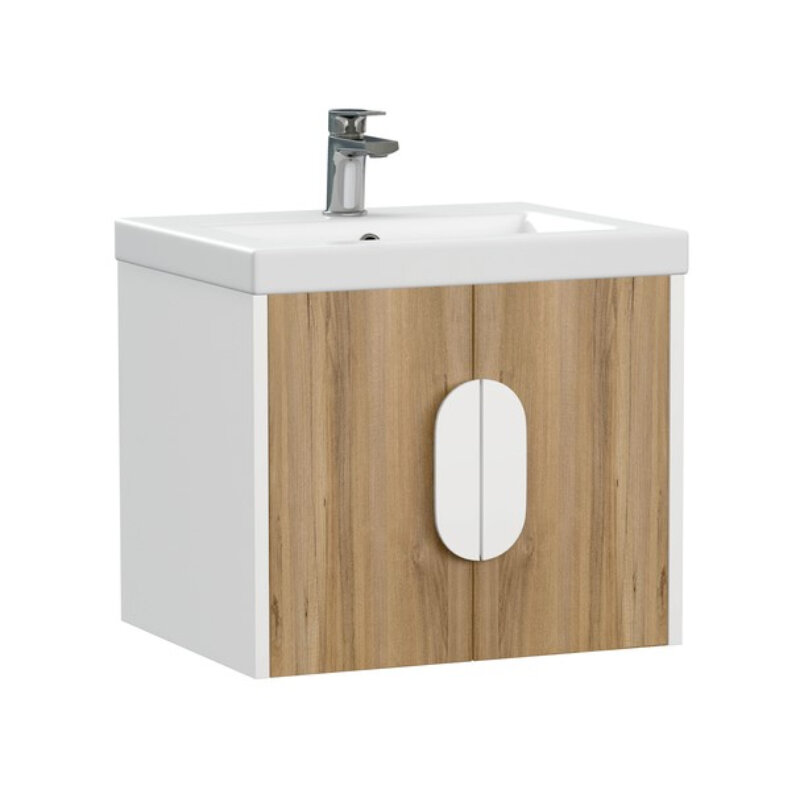 Изображение товара Тумба под раковину Cersanit Como A69340 50 см подвесная белая или ореховая
