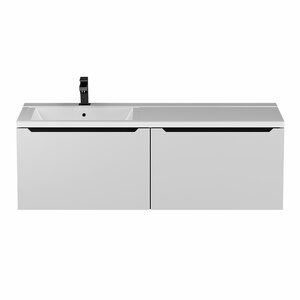 Изображение товара Тумба под раковину Uperwood Tanos-Cosmos 291021018/291021019, 120 см, подвесная, чаша слева/справа, белая матовая/графит