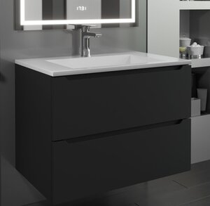 Изображение товара Тумба с раковиной Uperwood Tanos-Next 70 см, подвесная, черная матовая