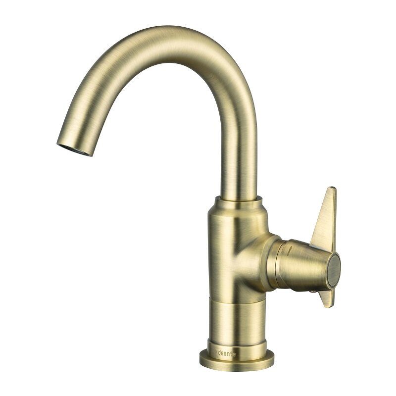 Изображение товара Смеситель для раковины Deante Temisto BQT_M21M с донным клапаном латунь золото