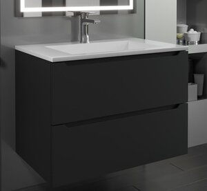 Изображение товара Тумба с раковиной Uperwood Tanos-Next 290000011, 80 см, подвесная, черная матовая