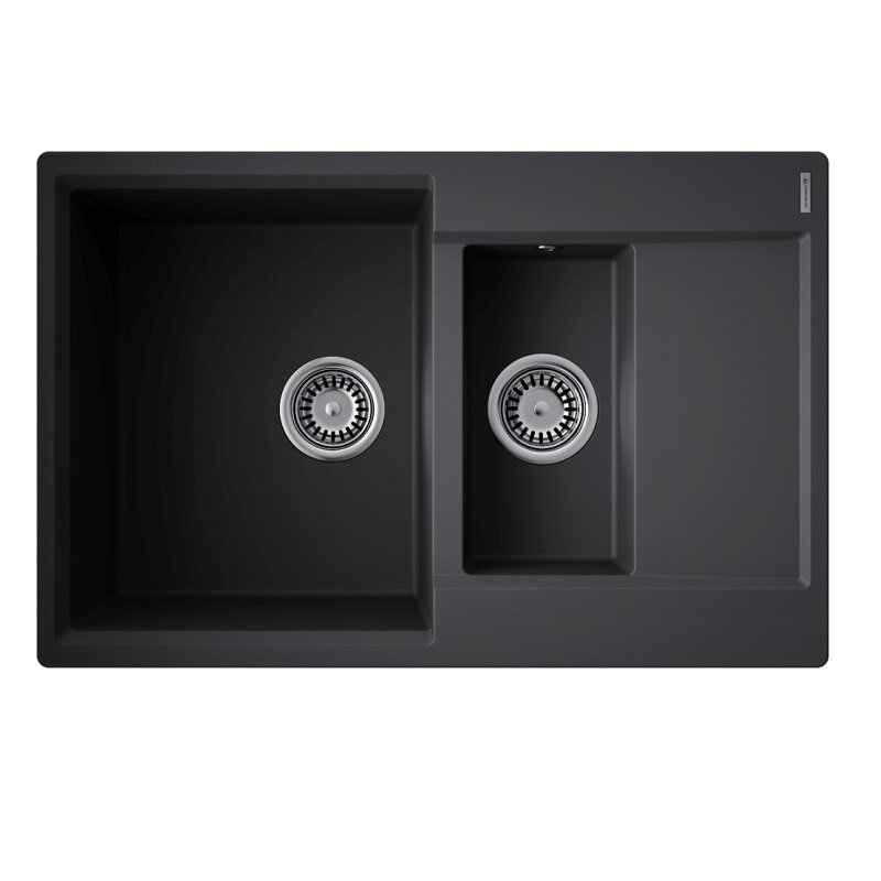 Изображение товара Омёикри Daisen 78-2T-BL кухонная мойка из Tetogranit 78 см черная