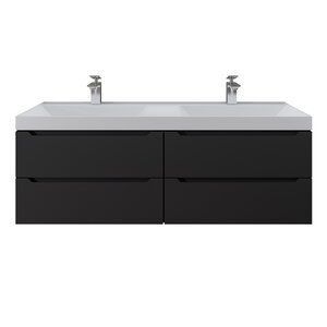 Изображение товара Тумба с раковиной Uperwood Tanos 2291020256, 120 см, подвесная, черная матовая