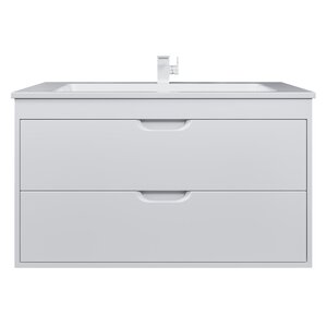 Изображение товара Тумба с раковиной Uperwood Modul 393020552, 100 см, подвесная, белая матовая