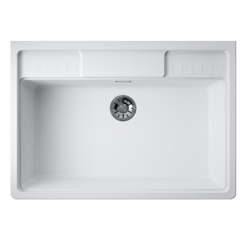 Изображение товара Кухонная мойка Omoikiri Kinokawa 90-WH, прямоугольная из Artceramic, белая Изображение товара Кухонная мойка Omoikiri Kinokawa 90-WH, прямоугольная из Artceramic, белая
