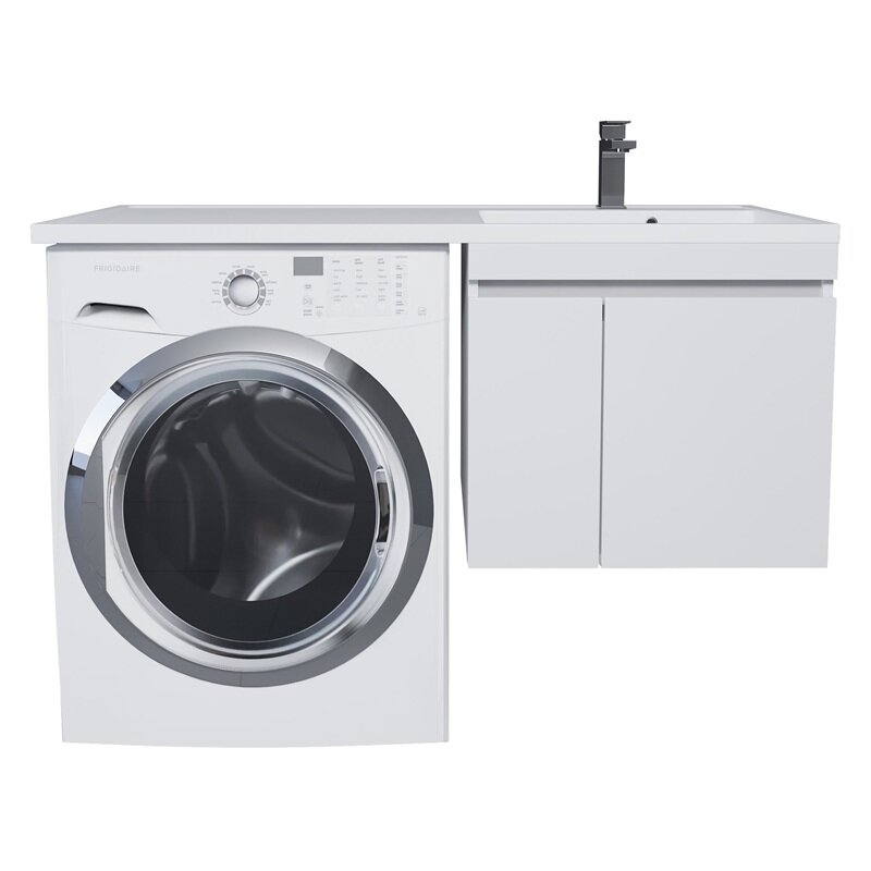 Изображение товара Тумба с раковиной Uperwood Magenta 52930205150/51930205150, 60 см, подвесная, над стиральной машиной, чаша слева/справа, белая матовая Изображение товара Тумба с раковиной Uperwood Magenta 52930205150/51930205150, 60 см, подвесная, над стиральной машиной, чаша слева/справа, белая матовая