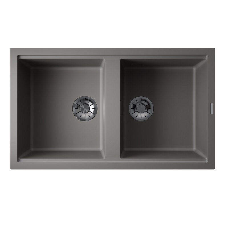 Изображение товара Кухонная мойка Omoikiri Kitagawa 86-2-GR из Artceramic, 86 см, серый