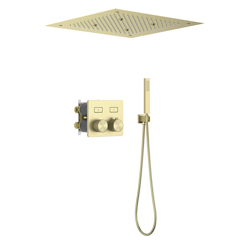 Изображение товара Встраиваемая душевая система Timo Petruma SX-5209/17SM с термостатом и тропическим душем золото мат