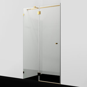 Изображение товара Душевая дверь WasserKRAFT Ems 76H 76H05, 120 см, стекло прозрачное, фурнитура золото глянцевое