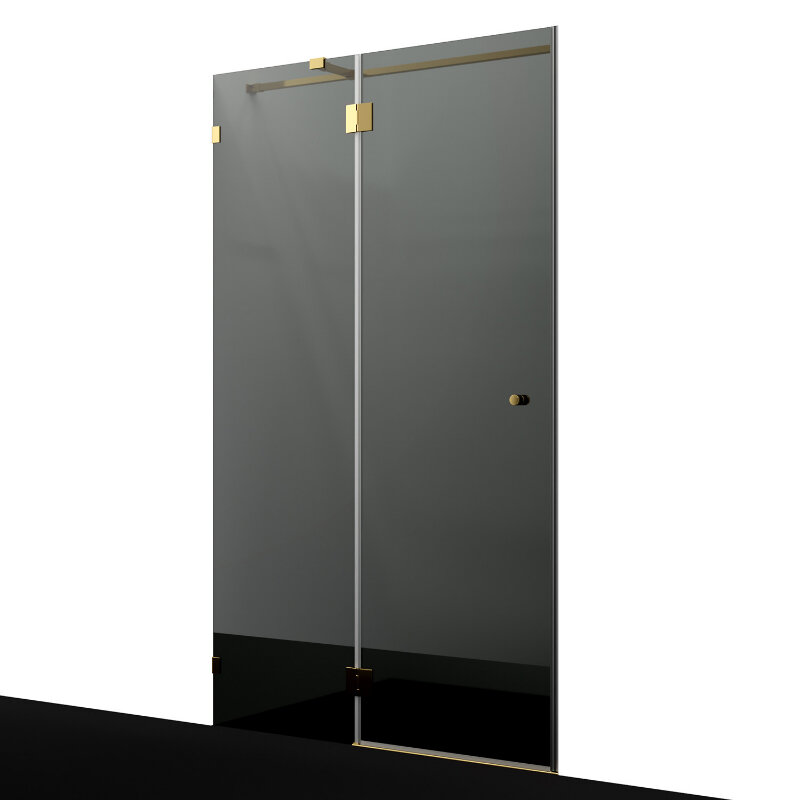 Изображение товара Душевая дверь WasserKRAFT Ems 76H 76H05-TG, 120 см, стекло тонированное, фурнитура золото глянцевое