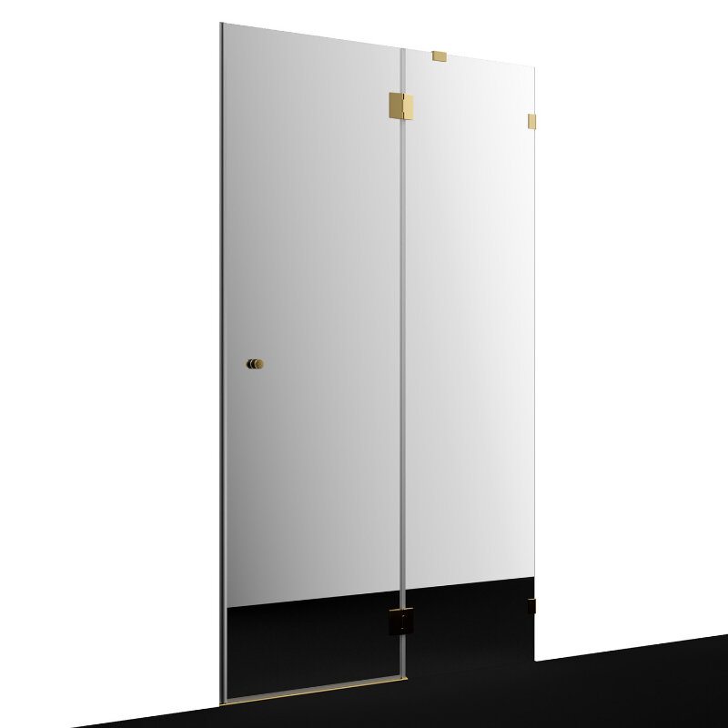 Изображение товара Душевая дверь WasserKRAFT Ems 76H 120 см зеркальное стекло золотая фурнитура