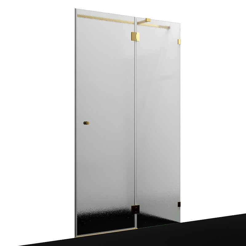 Изображение товара Душевая дверь WasserKRAFT Ems 76H 120 см распашная стекло текстурное золото