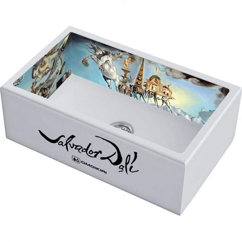 Изображение товара Кухонная мойка Omoikiri Mikura 76-Dali NATCERAMIC белая с принтом 76 см двухрукавная