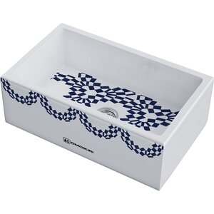 Изображение товара Кухонная мойка Omoikiri Mikura 76-Tokyo из NATCERAMIC 76 см белая с принтом