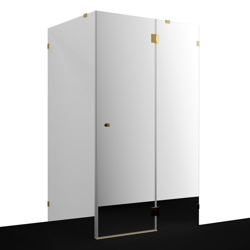 Изображение товара Душевой уголок WasserKRAFT Ems 76H с зеркальным стеклом и золотой фурнитурой 120x90 см