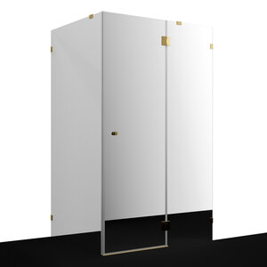 Изображение товара Душевой уголок WasserKRAFT Ems 76H с зеркальным стеклом и золотой фурнитурой 120x90 см