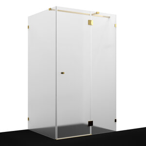 Изображение товара Душевой уголок WasserKRAFT Ems 76H 76H10L-MG/76H10R-MG, 120 х 100 см, левый/правый, стекло матовое, фурнитура золото глянцевое