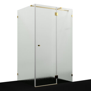 Изображение товара Душевой уголок WasserKRAFT Ems 76H 76H10L-TXG/76H10R-TXG, 120 х 100 см, левый/правый, стекло текстурное, фурнитура золото глянцевое