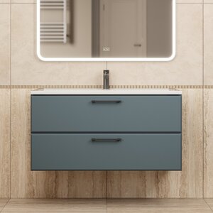 Изображение товара Тумба с раковиной Uperwood Foster New KFosterNEW100g, 100 см, подвесная, серый графит матовый