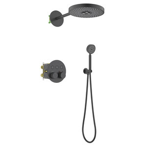 Изображение товара Душевая система Timo Saona SX-2308/03SM с термостатом, цвет черный матовый